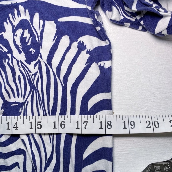 Tori Richard ALTERED Blue Zebra Print Women's Dress - Picture 11 of 16
